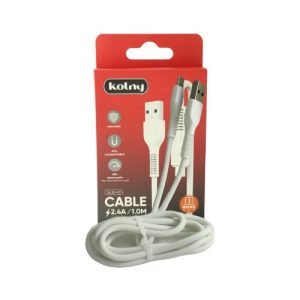 CABLE PARA CARGA Y DATA BLANCO KOLNY USB A-MICRO