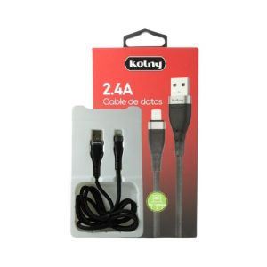 CABLE PARA CARGA Y DATA NEGRO KOLNY USB A-LIGHTING