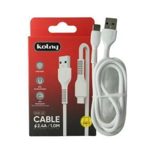 CABLE PARA CARGA Y DATA BLANCO KOLNY USB A-USB C
