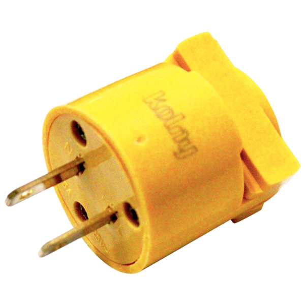 Enchufe Plástico Amarillo Sin Tierra