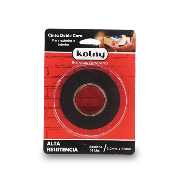 Cinta Doble Cara Negra Kolny (Blister)
